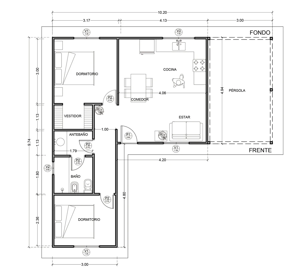 Planta del modelo California