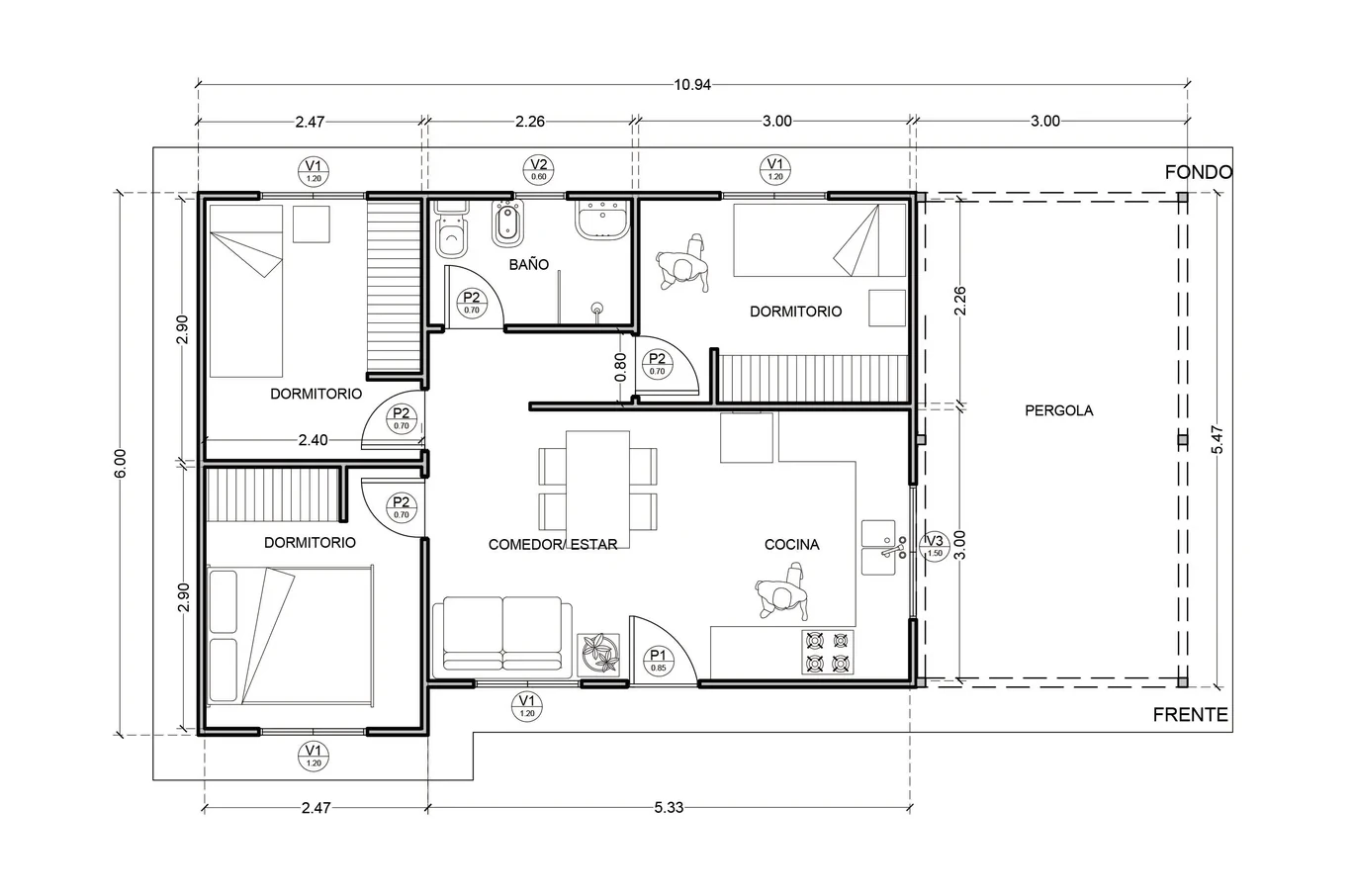 Planta del modelo Indiana