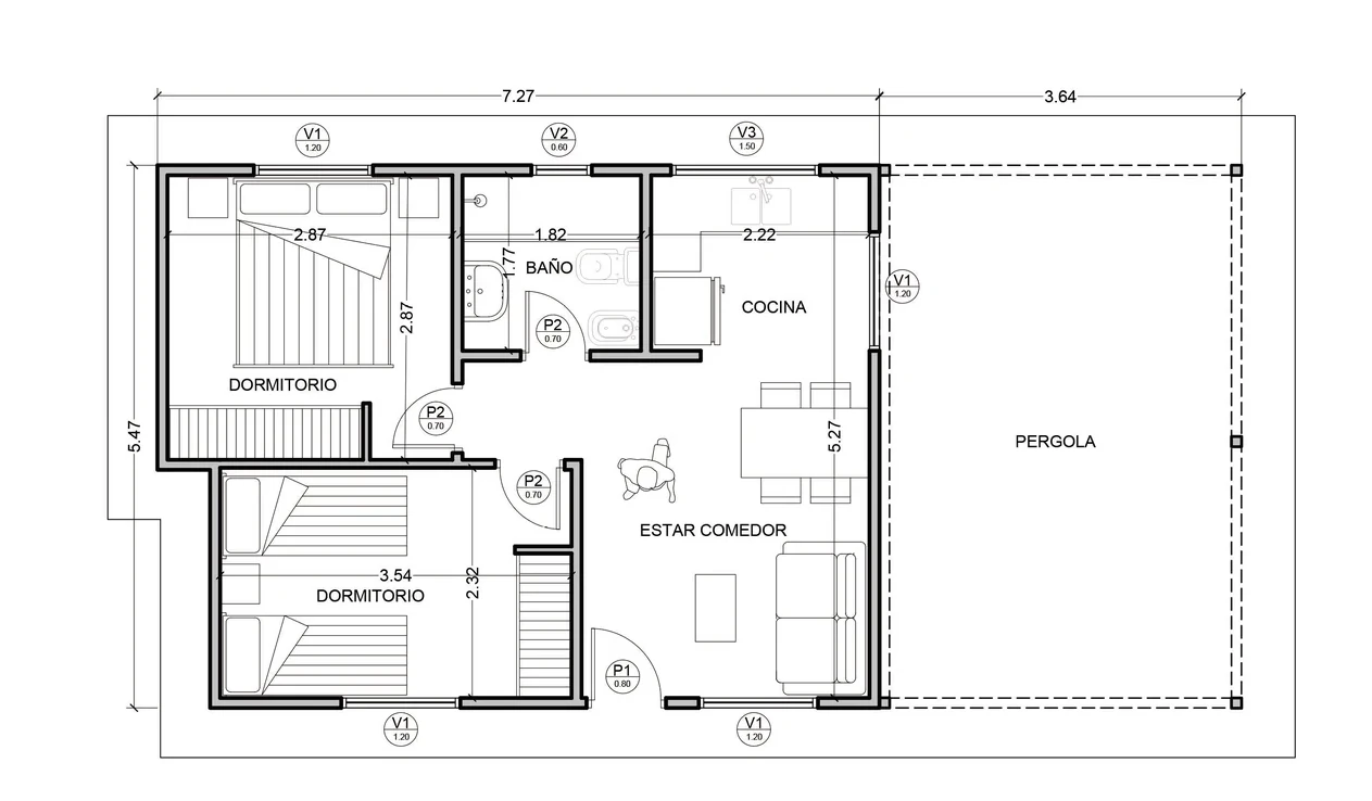 Planta del modelo Kansas