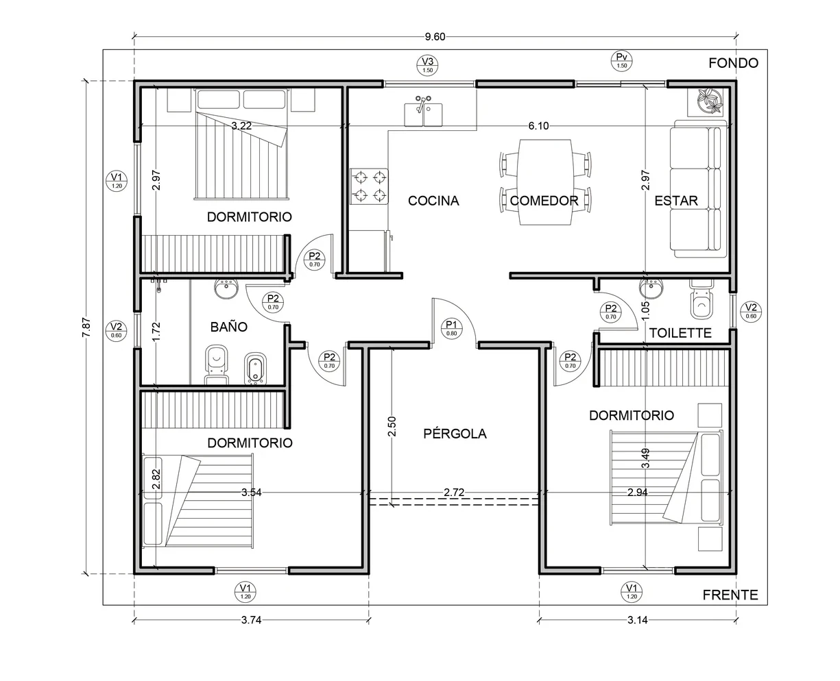 Planta del modelo Oregon