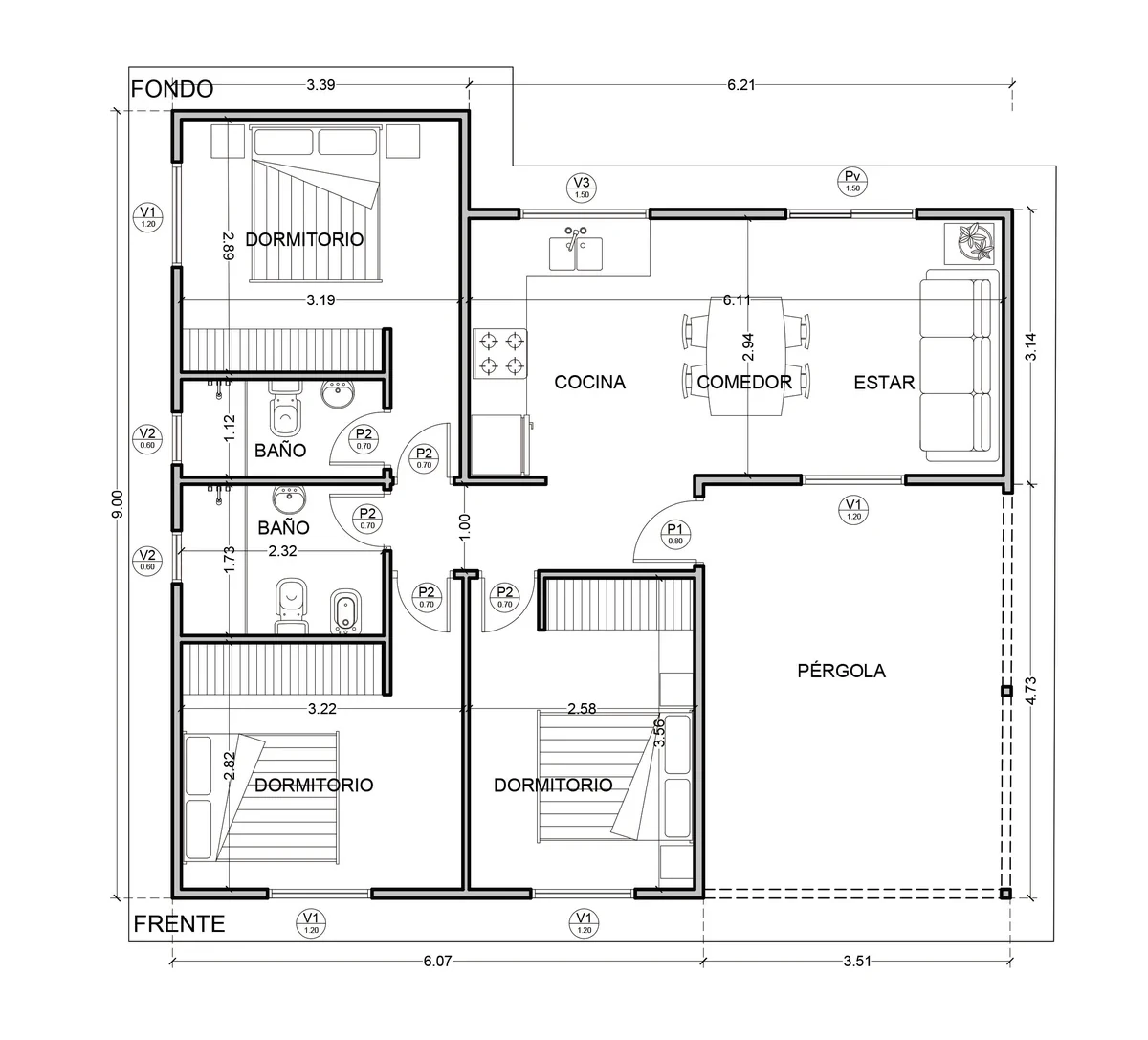Planta del modelo Texas