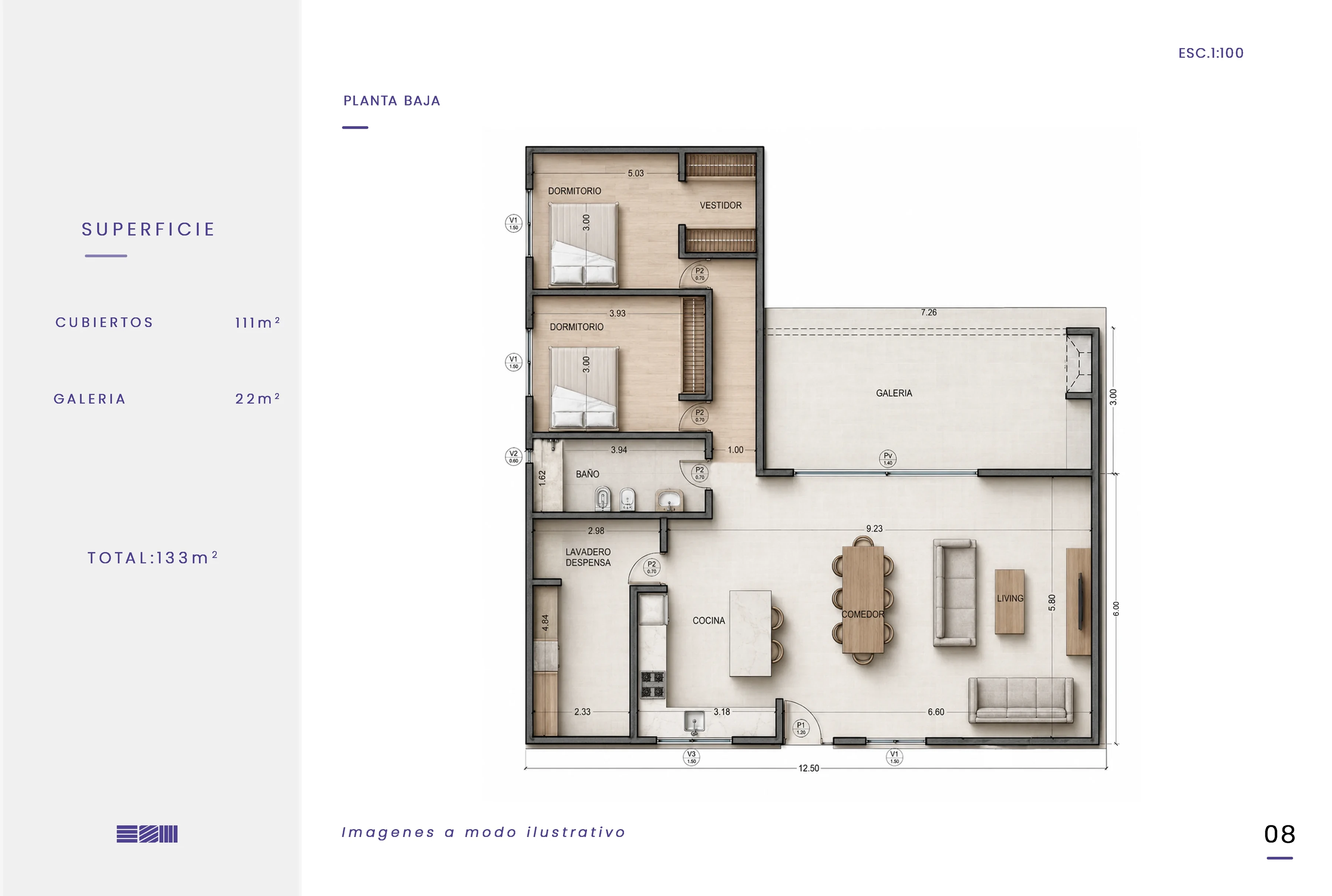 Planta del modelo Vermont